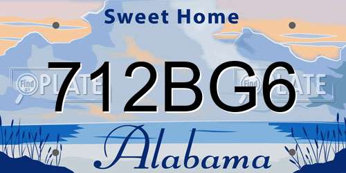 712BG6 Alabama License Plate