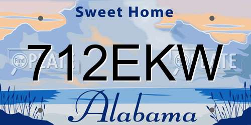 712EKW Alabama License Plate