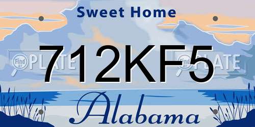 712KF5 Alabama License Plate