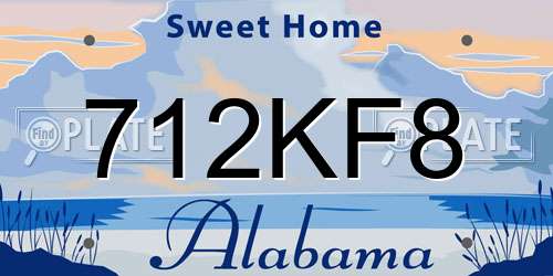 712KF8 Alabama License Plate