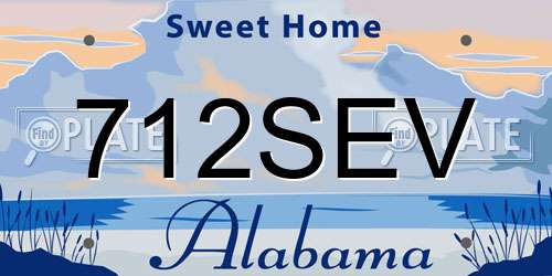 712SEV Alabama License Plate