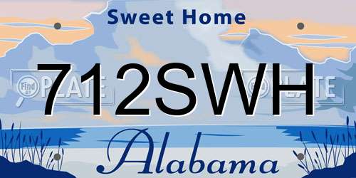 712SWH Alabama License Plate
