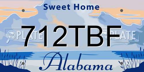 712TBF Alabama License Plate