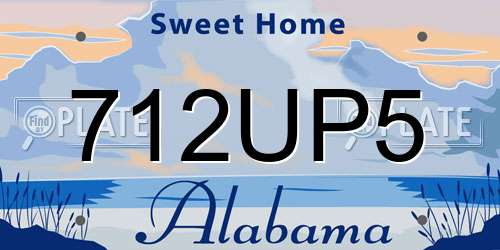 712UP5 Alabama License Plate