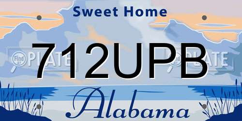 712UPB Alabama License Plate