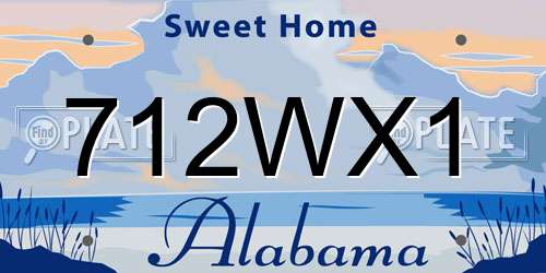 712WX1 Alabama License Plate