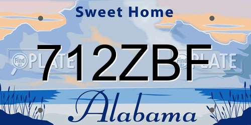 712ZBF Alabama License Plate