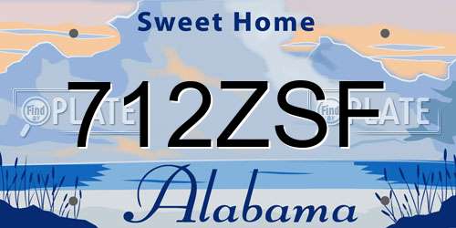 712ZSF Alabama License Plate