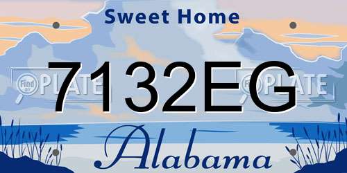 7132EG Alabama License Plate