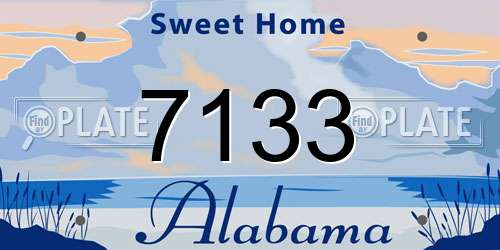 7133 Alabama License Plate