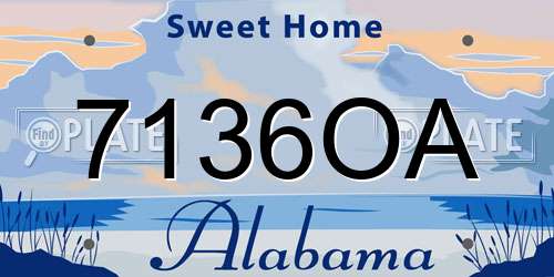7136OA Alabama License Plate