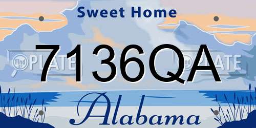 7136QA Alabama License Plate