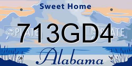 713GD4 Alabama License Plate