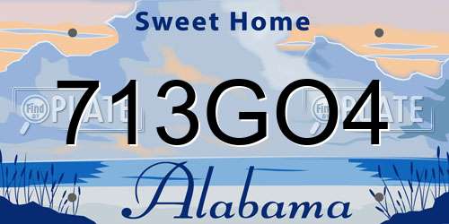 713GO4 Alabama License Plate