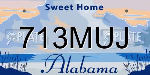 713MUJ Alabama License Plate