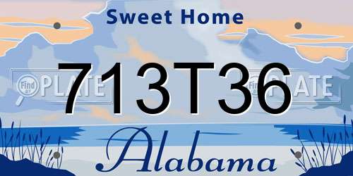 713T36 Alabama License Plate