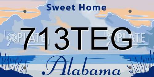 713TEG Alabama License Plate