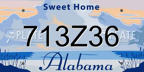 713Z36 Alabama License Plate
