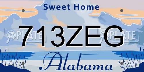 713ZEG Alabama License Plate