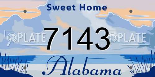 7143 Alabama License Plate