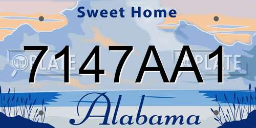 7147AA1 Alabama License Plate
