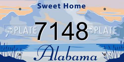 7148 Alabama License Plate