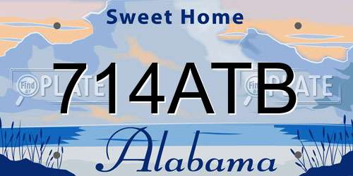 714ATB Alabama License Plate