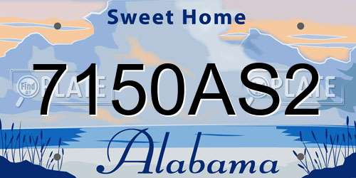 7150AS2 Alabama License Plate