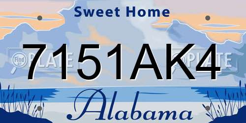 7151AK4 Alabama License Plate