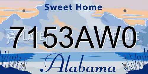 7153AW0 Alabama License Plate