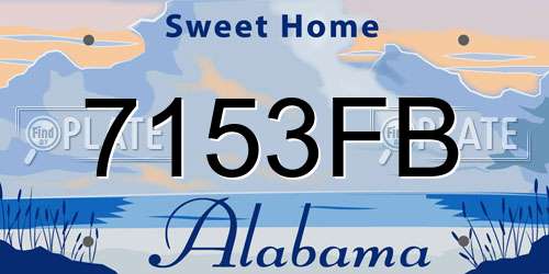 7153FB Alabama License Plate