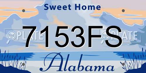 7153FS Alabama License Plate