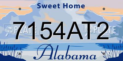 7154AT2 Alabama License Plate
