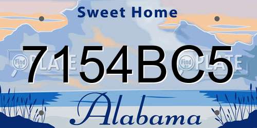 7154BC5 Alabama License Plate