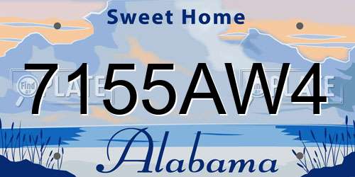 7155AW4 Alabama License Plate