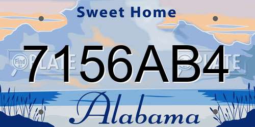 7156AB4 Alabama License Plate