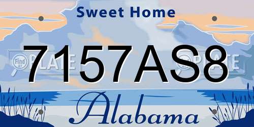 7157AS8 Alabama License Plate