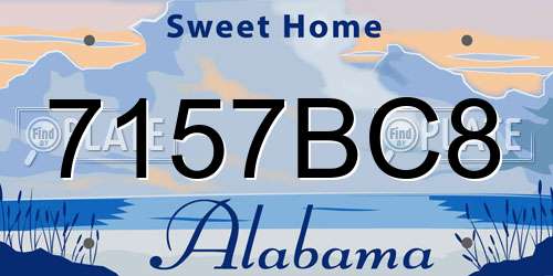 7157BC8 Alabama License Plate