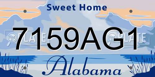 7159AG1 Alabama License Plate