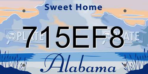 715EF8 Alabama License Plate