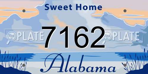 7162 Alabama License Plate