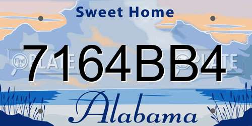 7164BB4 Alabama License Plate