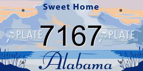7167 Alabama License Plate