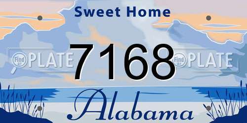 7168 Alabama License Plate