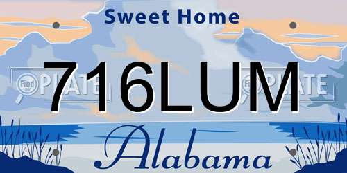 716LUM Alabama License Plate