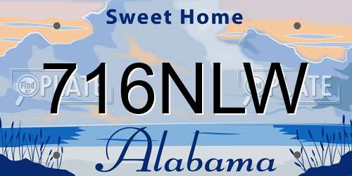 716NLW Alabama License Plate