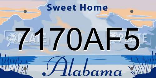 7170AF5 Alabama License Plate
