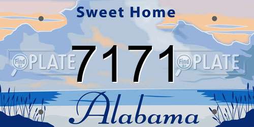 7171 Alabama License Plate