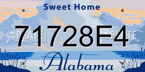 71728E4 Alabama License Plate