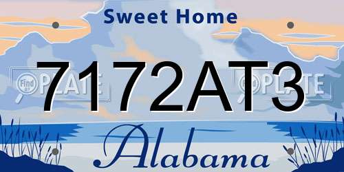 7172AT3 Alabama License Plate